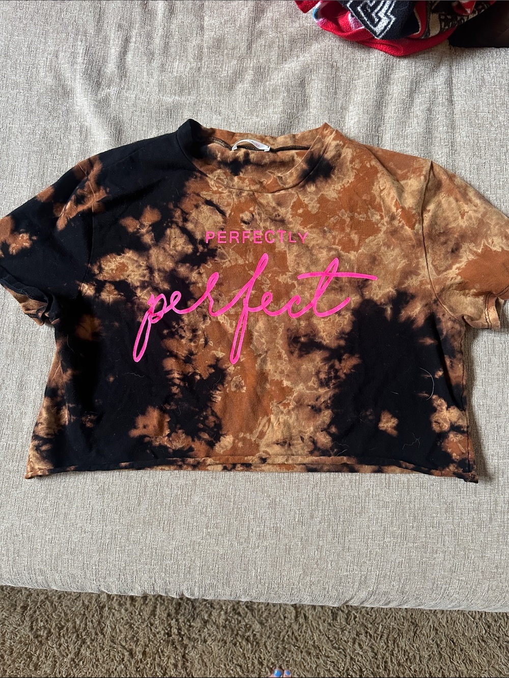 Perfectly Perfect Tie-Dye Crop Tee - Pink Script small